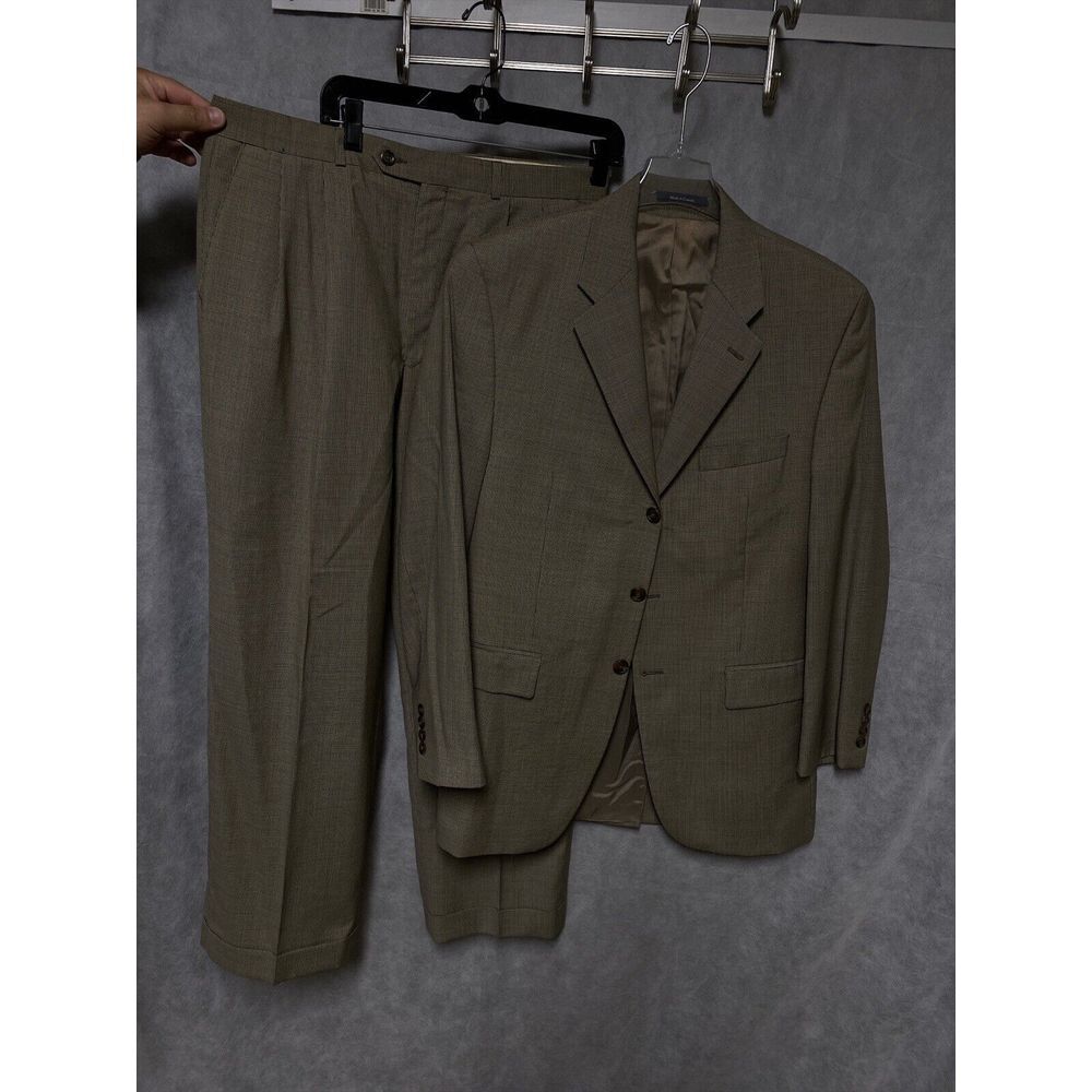 Chaps Suit Men 40R Beige 3B Cashmere Wool 35‎ X 29.5 Pants Ralph Lauren Luxury